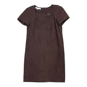 Jennifer Reale Design Brown Suede Shift Dress 2